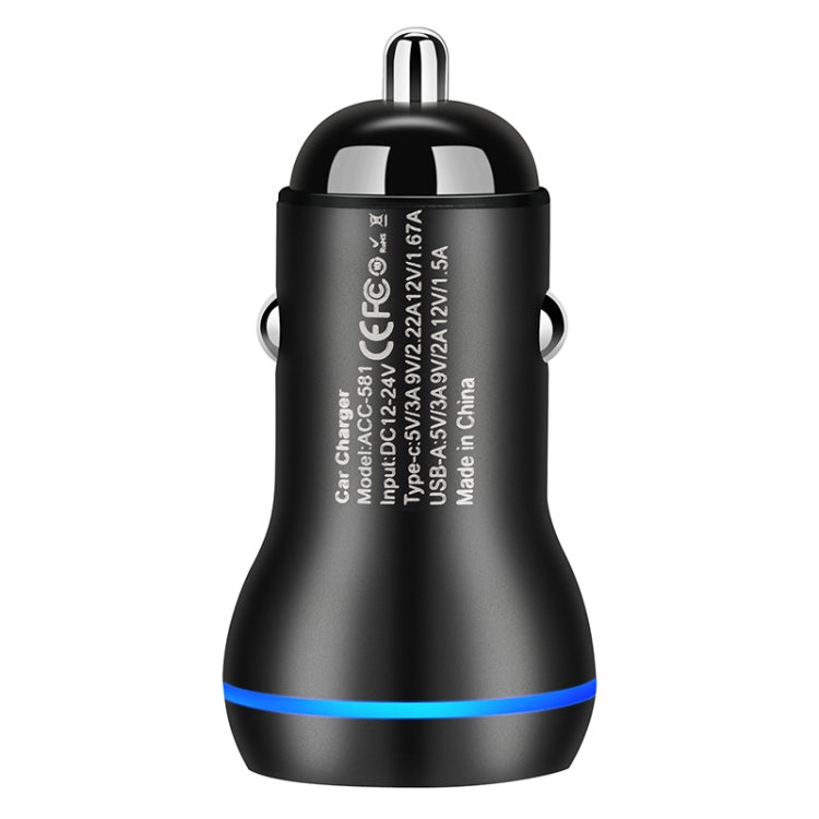 ACC-581 PD 20W + QC3.0 Type-C / USB-C + USB Fast Charging Car Charger