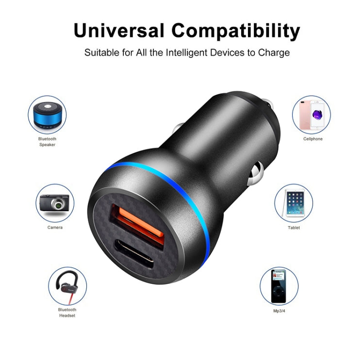 ACC-581 PD 20W + QC3.0 Type-C / USB-C + USB Fast Charging Car Charger