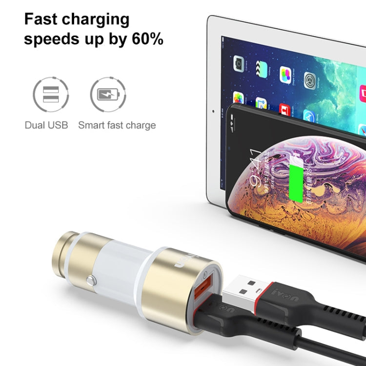 IVON CC33 36W 6A Dual QC 3.0 USB Full Metal Car Charger