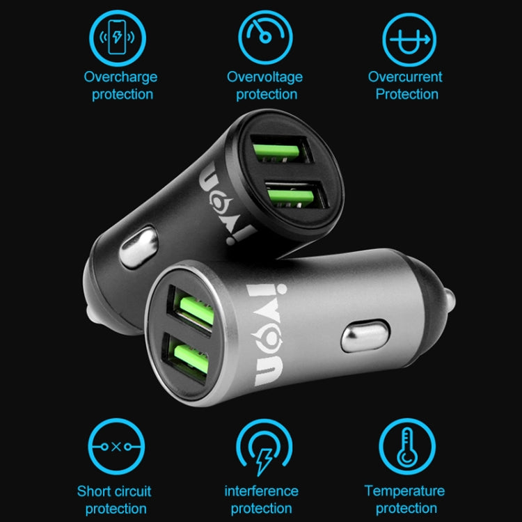 IVON CC26 5V 2.1A Dual USB Port Mini Car Charger ÎҵÄÉ̵ê