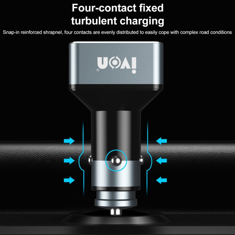 IVON CC43 45W PD 3.0 Dual USB-C / Type-C + QC 3.0 USB Port Square Car Charger ÎҵÄÉ̵ê