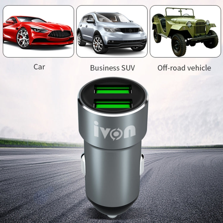 IVON CC38 2.4A Dual USB Car Charger + 1m USB to 8 Pin Fast Charge Data Cable Set ÎҵÄÉ̵ê