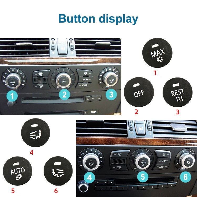 Car Air Conditioner Panel Switch Button MAX Snow Key 6131 9250 196-1 for BMW E60 2003-2010, Left Driving