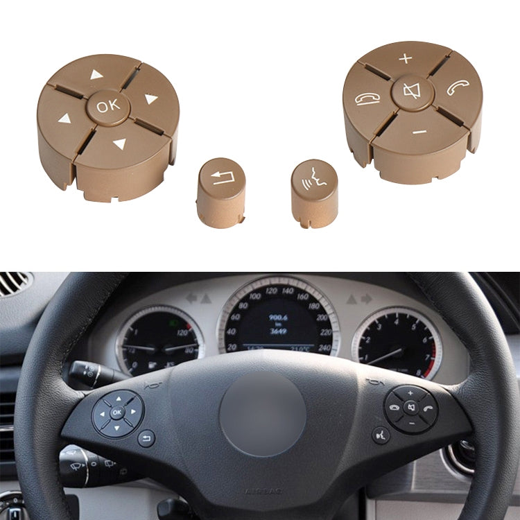 1 Pair Car Steering Wheel Switch Buttons Panel for Mercedes-Benz W204 2007-2014, Left Driving