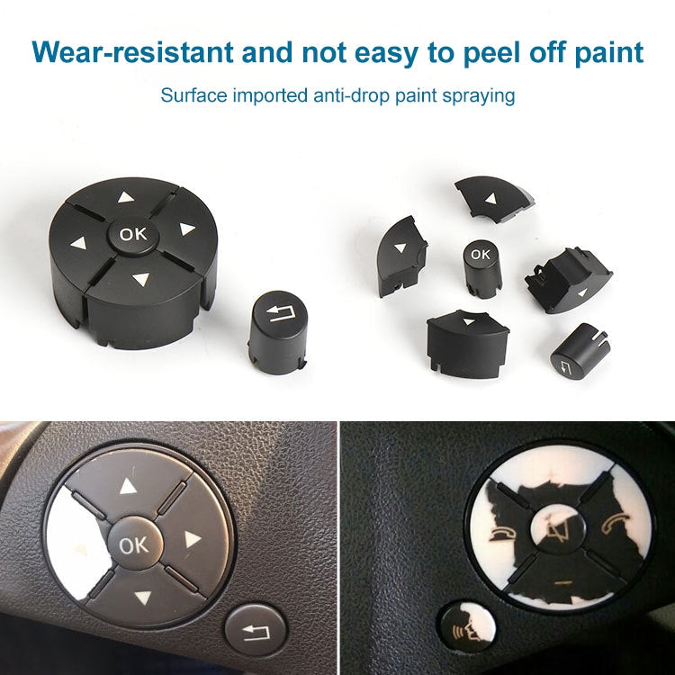 1 Pair Car Steering Wheel Switch Buttons Panel for Mercedes-Benz W204 2007-2014, Left Driving