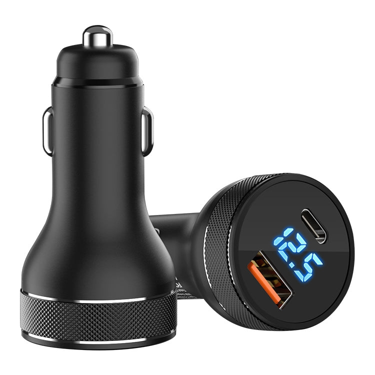 ACC-568 PD 20W USB-C / Type-C + USB Digital Display Fast Charge Car Charger