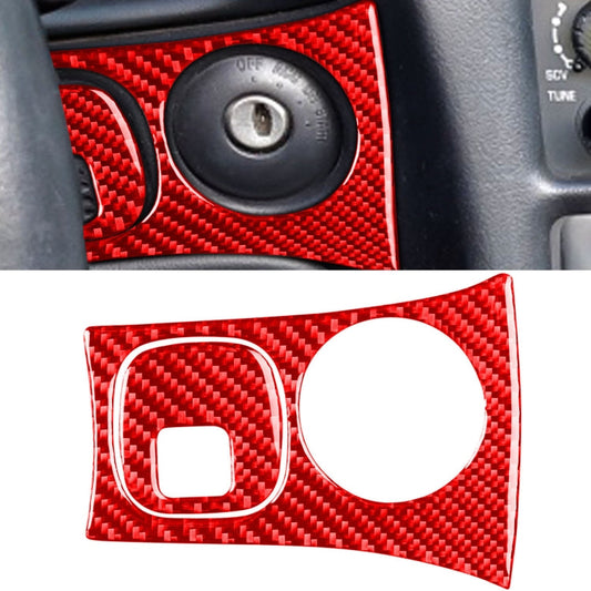 2 in 1 Carbon Fiber Car Key Panel Sticker for Chevrolet Corvette C5 1998-2004, Left Drive-Reluova