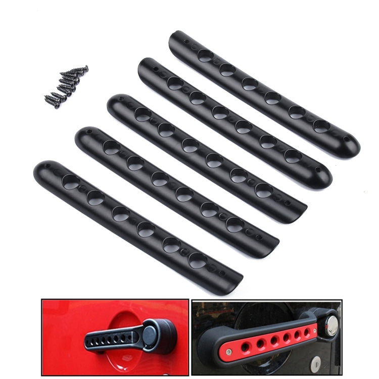 5 PCS Auto Handle Cover Door Aluminum Grab Handle Cover for Jeep Wrangler JK 4-Door 2007 -2017