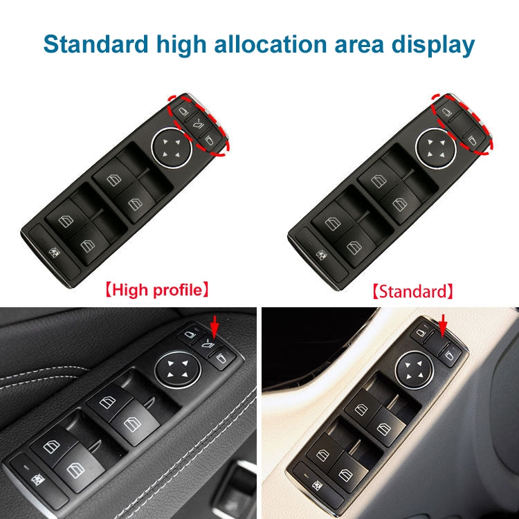 Car Window Glass Lift Switch for Mercedes-Benz W166, Left Driving Low Configuration Version