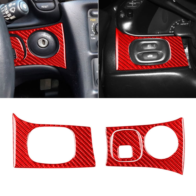 3 in 1 Carbon Fiber Car Headlight Key Panel Sticker for Chevrolet Corvette C5 1998-2004, Left Drive-Reluova