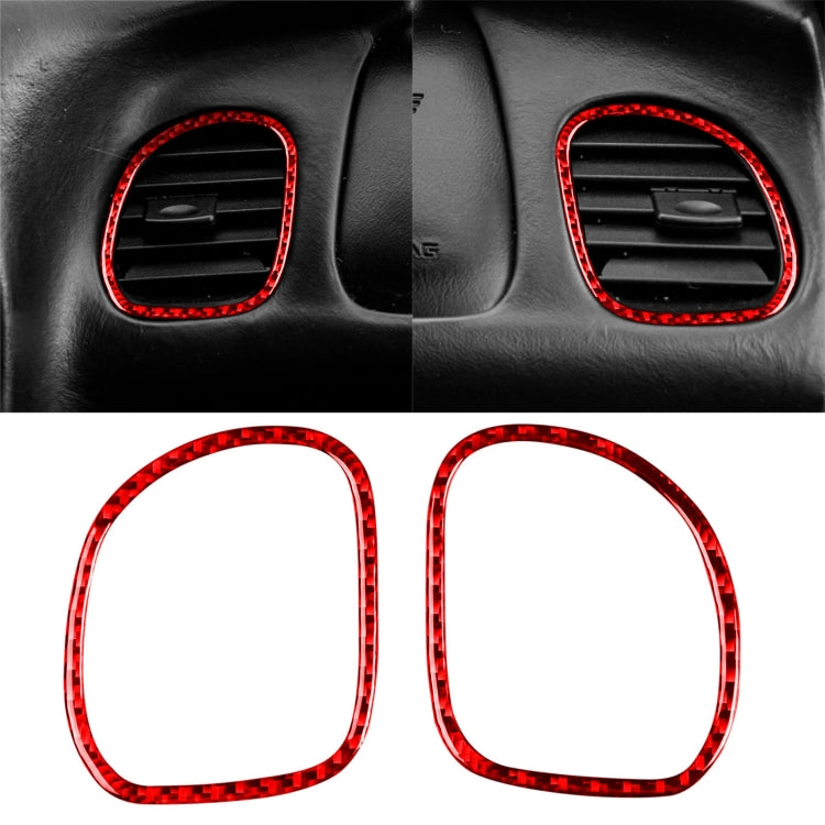 2 in 1 Carbon Fiber Car Front Passenger Seat Air Outlet Ring Sticker for Chevrolet Corvette C5 1998-2004, Left Drive-Reluova