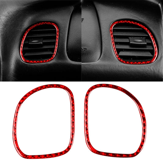 2 in 1 Carbon Fiber Car Front Passenger Seat Air Outlet Ring Sticker for Chevrolet Corvette C5 1998-2004, Left Drive-Reluova