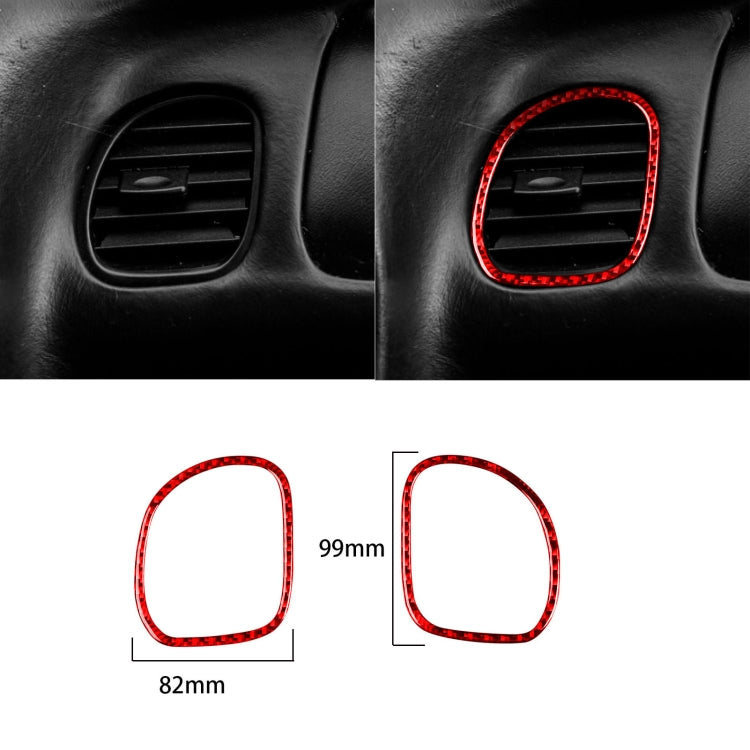 2 in 1 Carbon Fiber Car Front Passenger Seat Air Outlet Ring Sticker for Chevrolet Corvette C5 1998-2004, Left Drive-Reluova