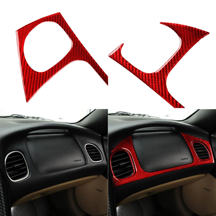 3 in 1 Carbon Fiber Car Front Passenger Seat Air Outlet Sticker Kits for Chevrolet Corvette C5 1998-2004, Left Drive-Reluova