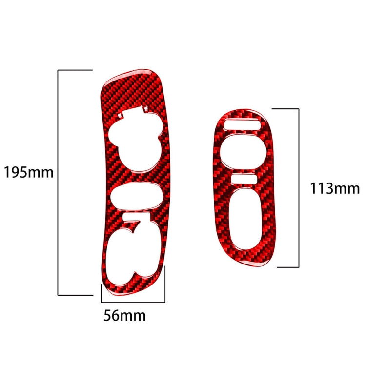 2 in 1 Car Carbon Fiber Door Control Panel  Sticker Set B for Chevrolet Corvette C5 1998-2004, Left Drive-Reluova