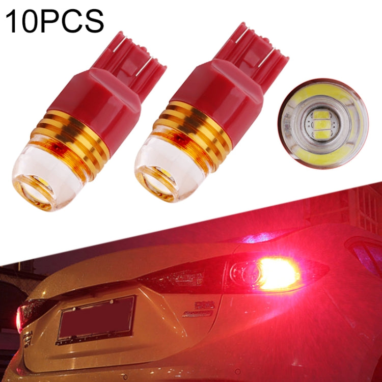 10pcs T20 3157 DC12V / 0.24W / 0.02A / 60LM Car LED Brake Light, Shell Random Color Delivery