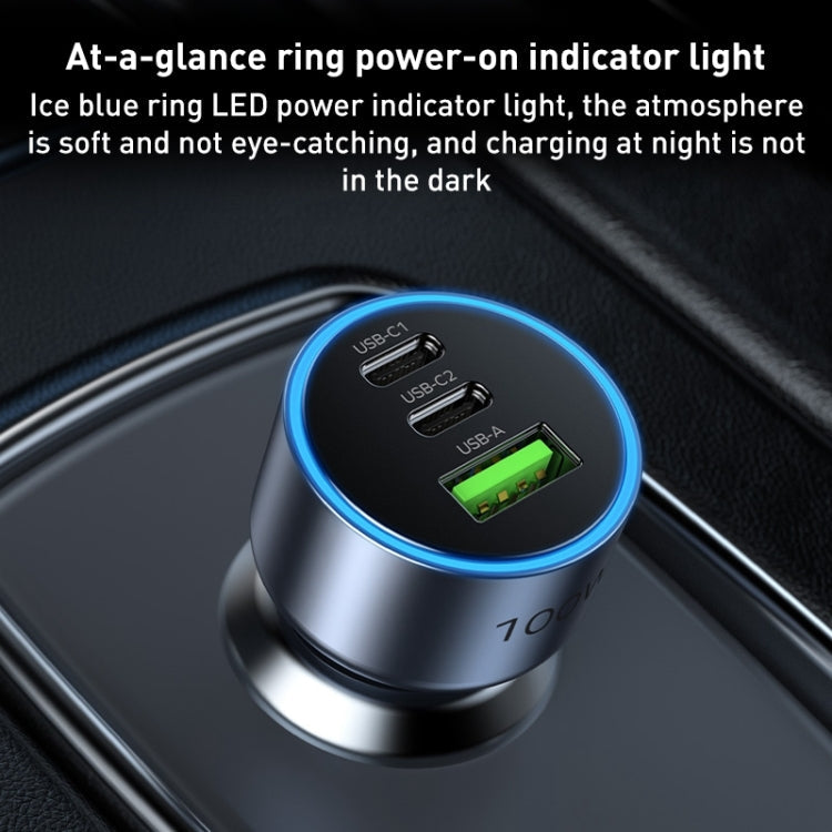 MOMAX UC17E 100W USB-C / Type-C x 2 + USB Three Ports Car Charger