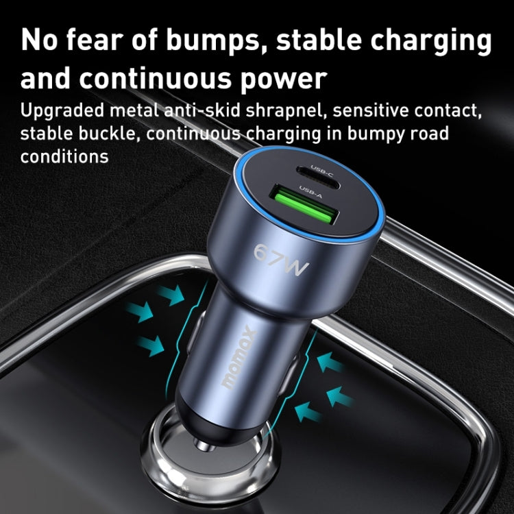 MOMAX UC16E 67W USB-C / Type-C + USB Dual Ports Car Charger