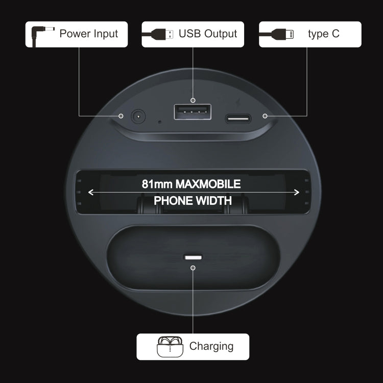 X13A 4 in 1 Car QI Standard Charging Cup Wireless Fast Charger