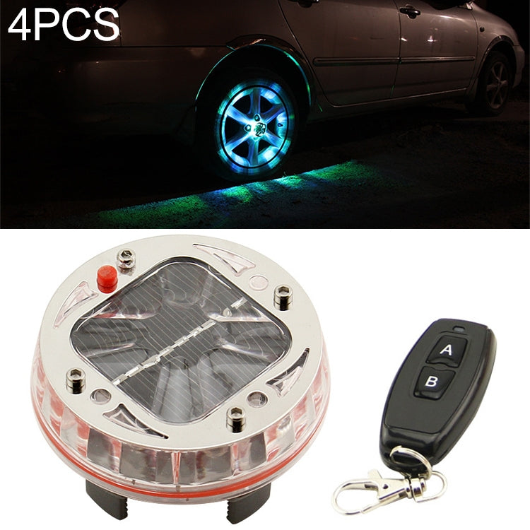 4 PCS Solar LED Car Tire Decoration Flashing Lights Colorful Wheels Hub Atmosphere Lights Infrared Remote Control ÎҵÄÉ̵ê