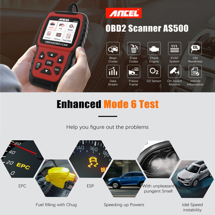 Ancel AS500 OBDII Scanner Engine Reader Car Diagnostics Tool ÎҵÄÉ̵ê