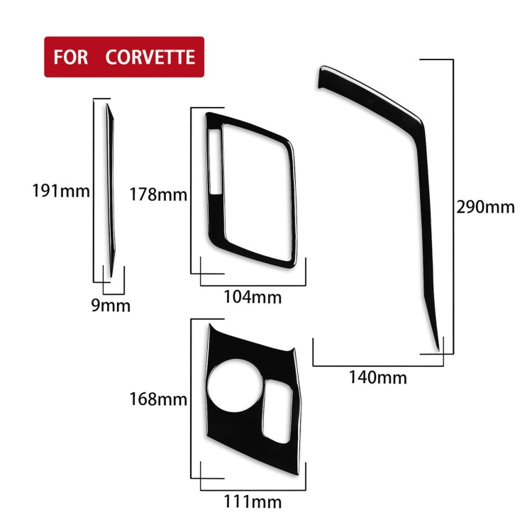 For Chevrolet Corvette C7 2014-2019 4 in 1 Car Gear Position Decorative Sticker, Left Drive ÎҵÄÉ̵ê