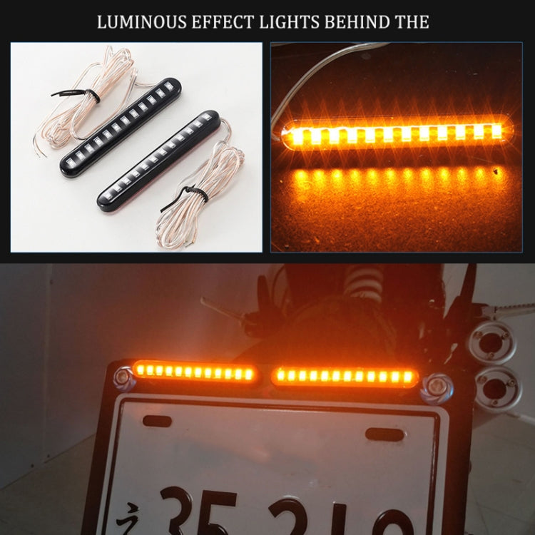 1 Pair Motorcycle 12LED Running Water Turn License Plate Light