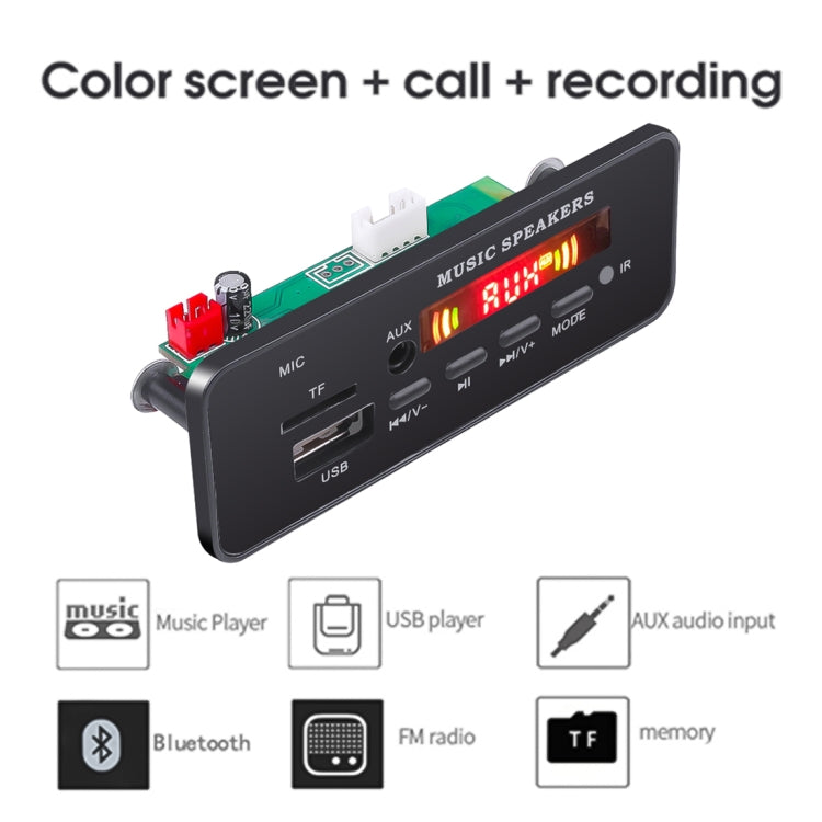 Car 12V 2x3W Audio MP3 Player Decoder Board FM Radio TF USB 3.5mm AUX, with Bluetooth & Recording Call Function & Remote Control ÎҵÄÉ̵ê