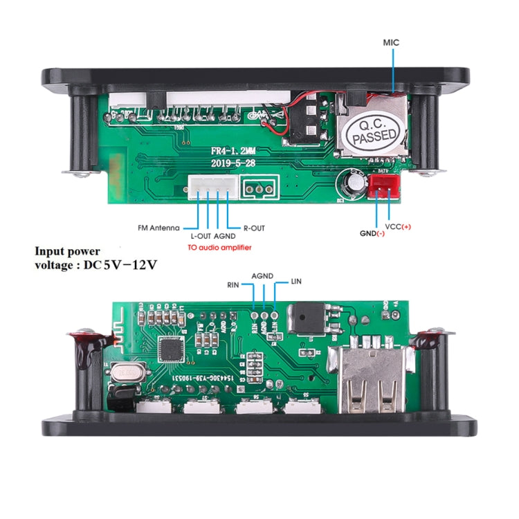 Car 12V 2x3W Audio MP3 Player Decoder Board FM Radio TF USB 3.5mm AUX, with Bluetooth & Recording Call Function & Remote Control ÎҵÄÉ̵ê