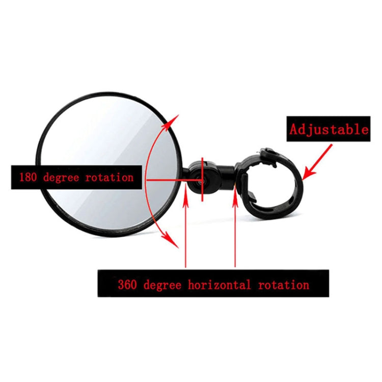 Universal 360 Rotate Adjustable Bicycle Rearview Handlebar Wide-angle Convex Mirror Cycling Rear View Mirror