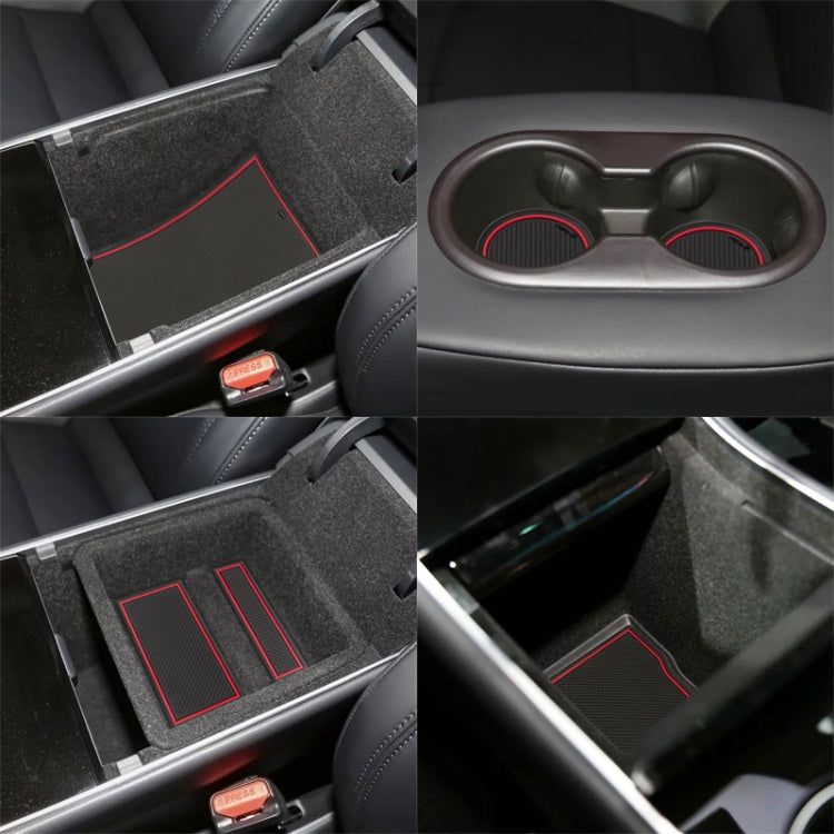 7 in 1 Car Water Cup Gate Slot Mats Silicon Anti-Slip Interior Door Pad for Tesla Model 3 ÎҵÄÉ̵ê