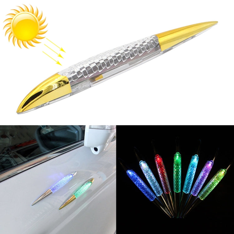 Car Solar Shark Gill Warning Lights Car Door Anti-collision Rear-end Collision LED Dlashing Lamp, Mode: Constant Bright + Flashing