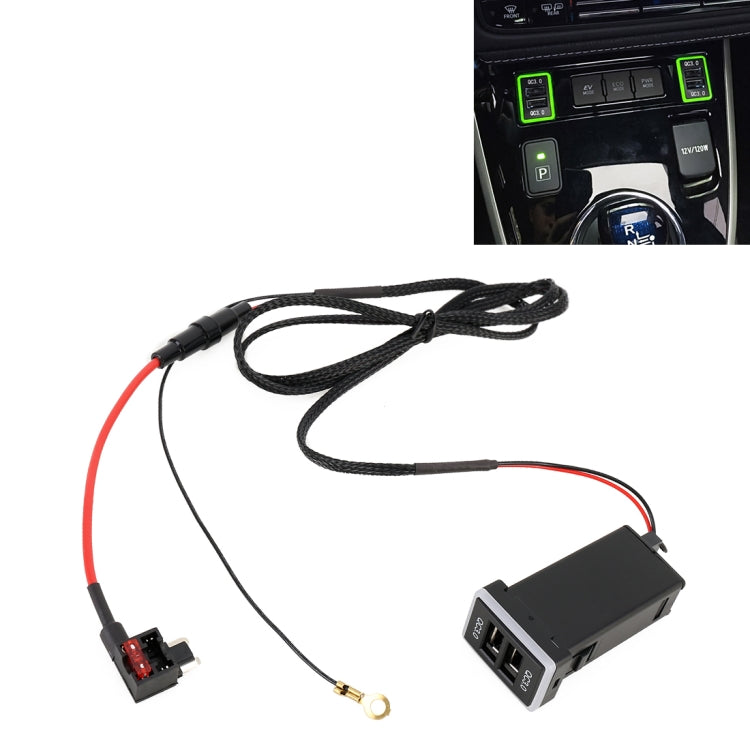 Car QC3.0 Fast Charge USB Interface Modification Charger for Toyota, Fuse to Take Power