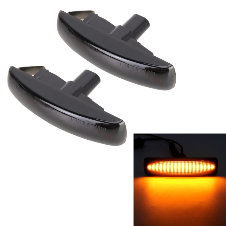 2 PCS DC12V / 3W Car LED Dynamic Blinker Side Lights Flowing Water Turn Signal Light for Land Rover, Amber Light