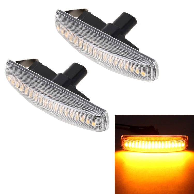 2 PCS DC12V / 3W Car LED Dynamic Blinker Side Lights Flowing Water Turn Signal Light for Land Rover, Amber Light