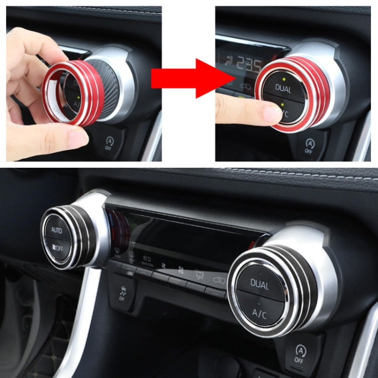 2 PCS Car Aluminum Alloy Air Conditioner Knob Case for Toyota RAV4 / Wildlander