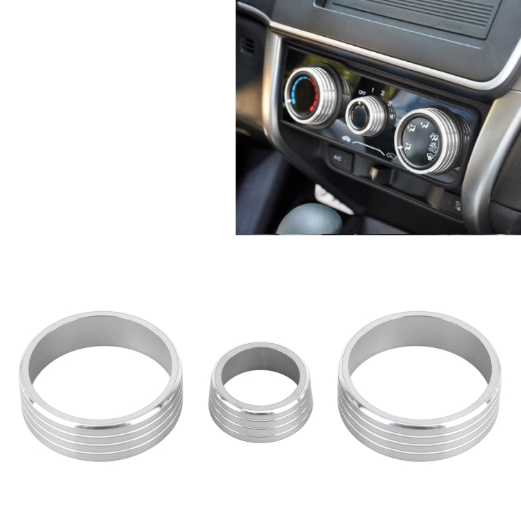 3 PCS Car Aluminum Alloy Air Conditioner Knob Case for Honda VEZEL / XR-V / Fit / GIENIA / City