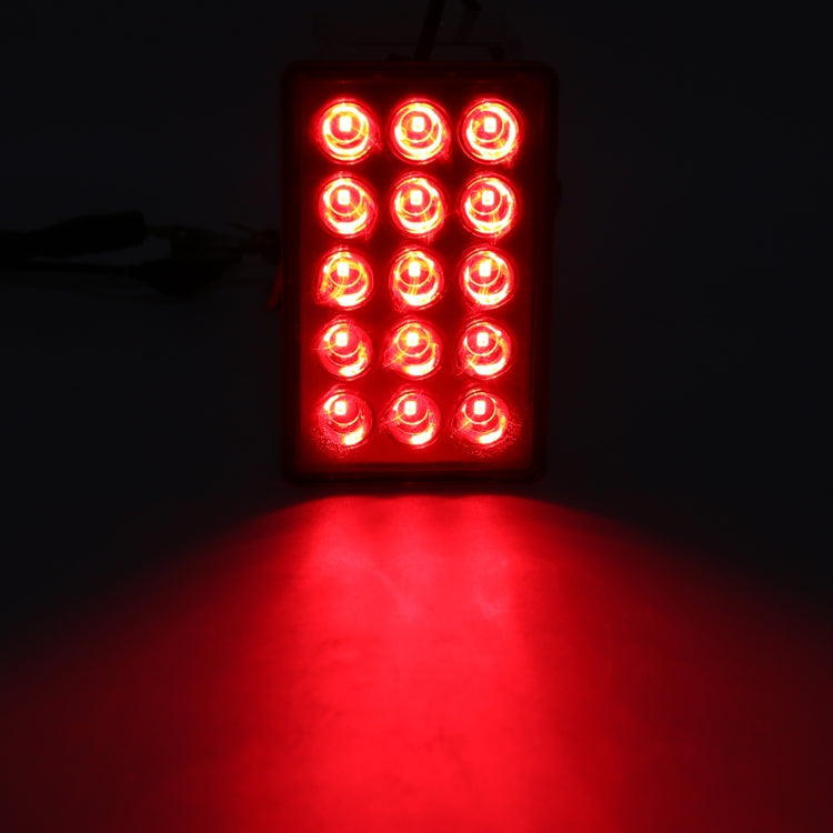 DC12V 1W Car Square Highlight Brake Lights Reversing Light with 15LEDs SMD-3528