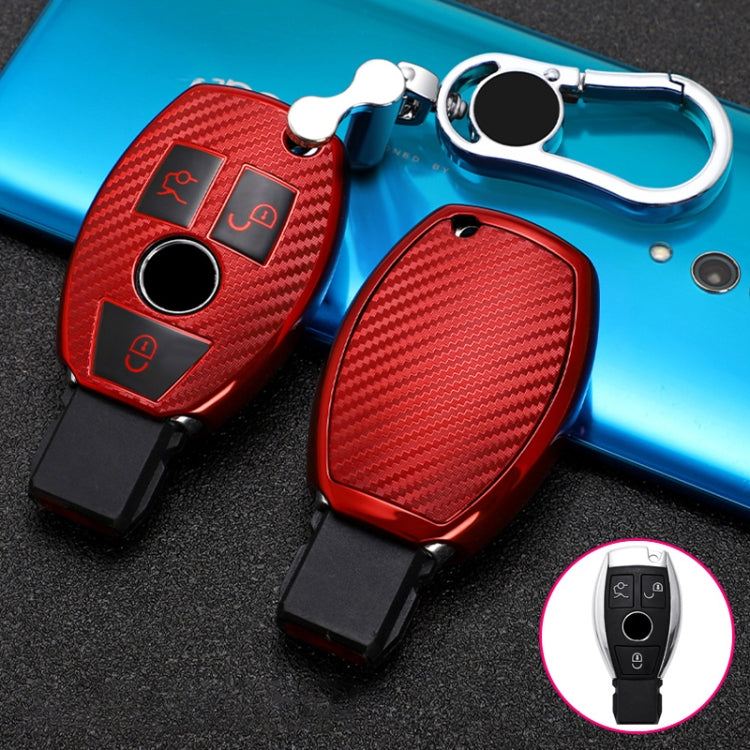 For Mercedes-Benz C-Class 3-button B Version Car TPU Key Protective Cover Key Case with Key Ring