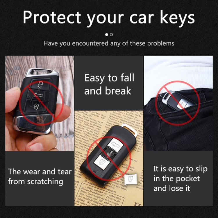 For Mercedes-Benz C-Class 3-button B Version Car TPU Key Protective Cover Key Case with Key Ring