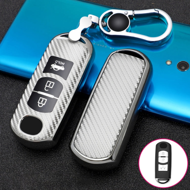 For Mazda Smart 3-button Car TPU Key Protective Cover Key Case with Key Ring