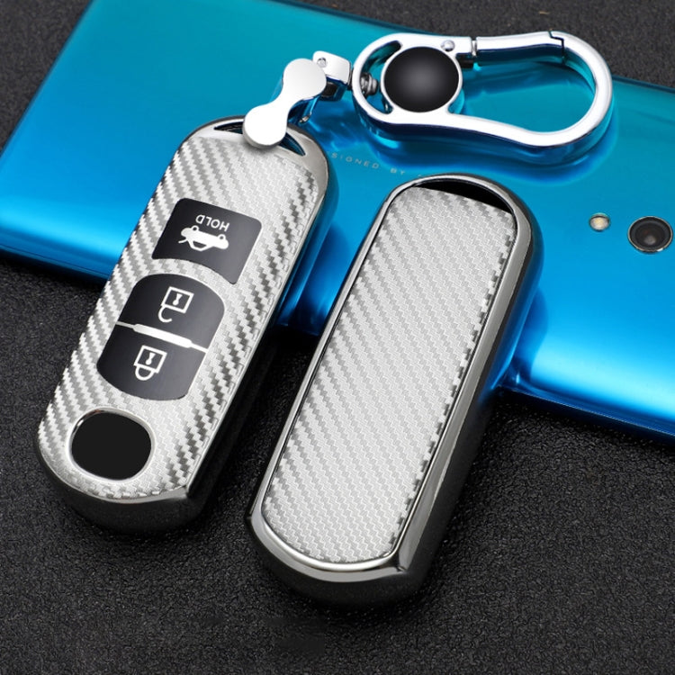 For Mazda Smart 3-button Car TPU Key Protective Cover Key Case with Key Ring