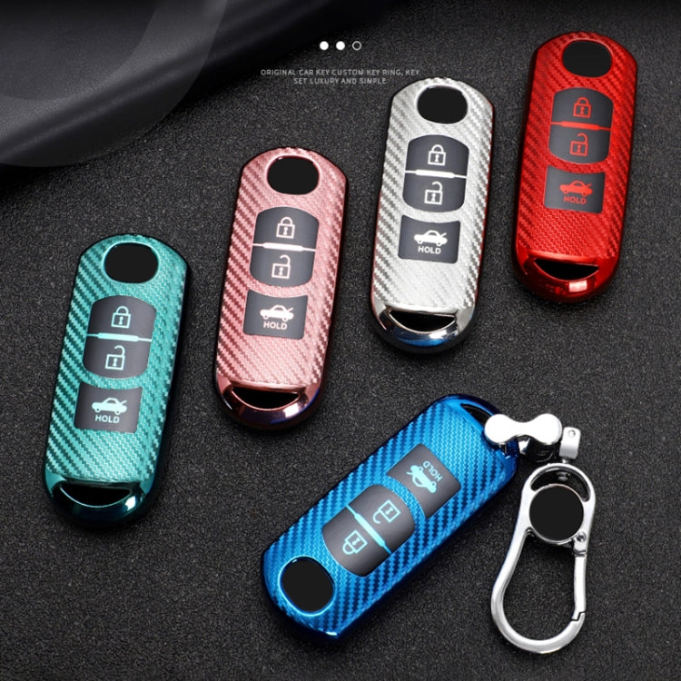 For Mazda Smart 3-button Car TPU Key Protective Cover Key Case with Key Ring