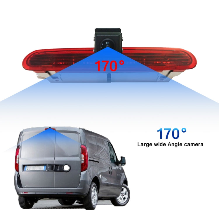 PZ472 Car Waterproof 170 Degree Brake Light View Camera + 7 inch Rearview Monitor for Fiat / Opel