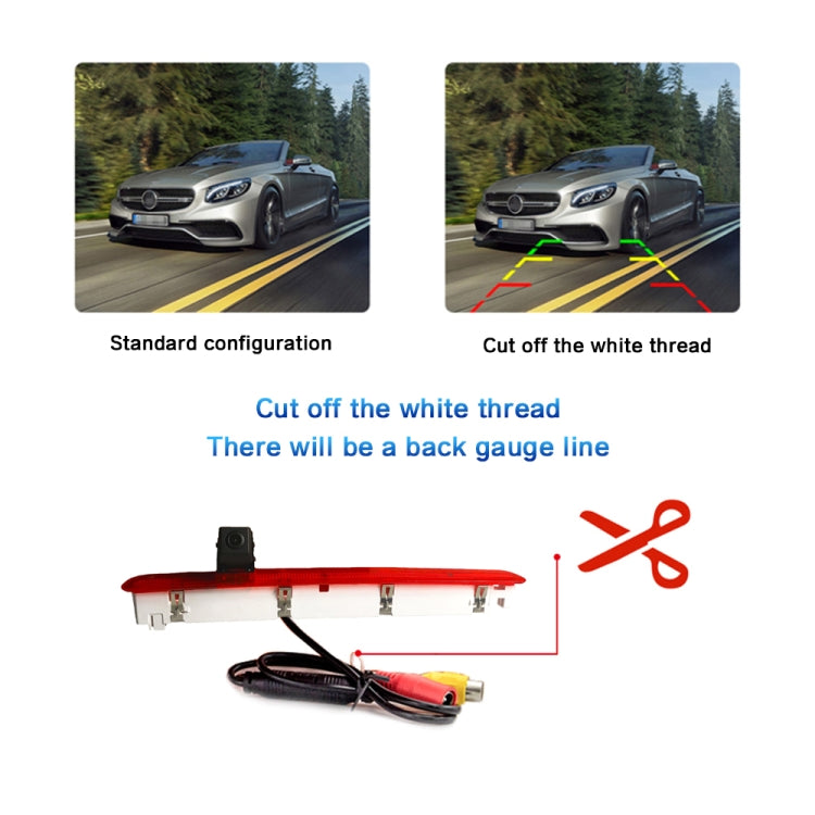 PZ473 Car Waterproof 170 Degree Brake Light View Camera for Volkswagen T6 Single Door