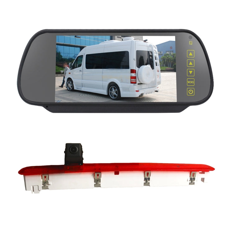 PZ473 Car Waterproof 170 Degree Brake Light View Camera + 7 inch Rearview Monitor for Volkswagen T6 Single Door