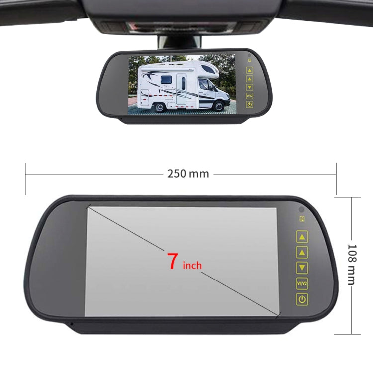 PZ473 Car Waterproof 170 Degree Brake Light View Camera + 7 inch Rearview Monitor for Volkswagen T6 Single Door