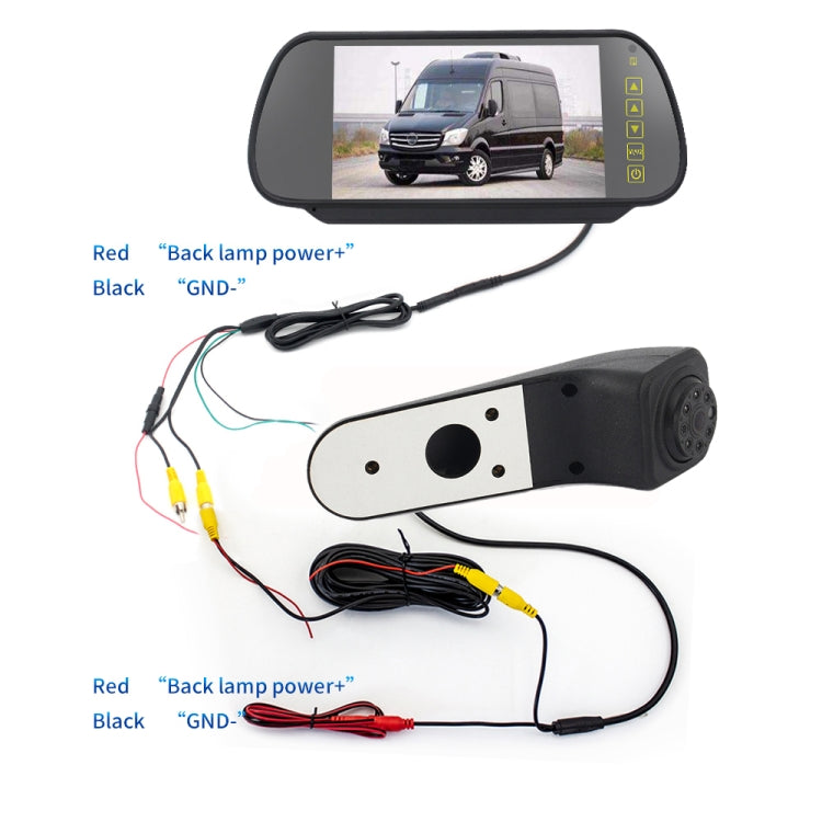 PZ475 Car Waterproof 170 Degree Brake Light View Camera + 7 inch Rearview Monitor for Volkswagen Crafter