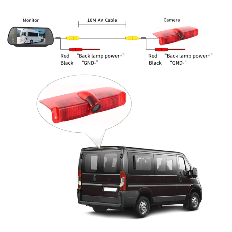 PZ478 Car Waterproof 170 Degree Brake Light View Camera + 7 inch Rearview Monitor for Chevrolet Express Van / CMC Savana Van ÎҵÄÉ̵ê