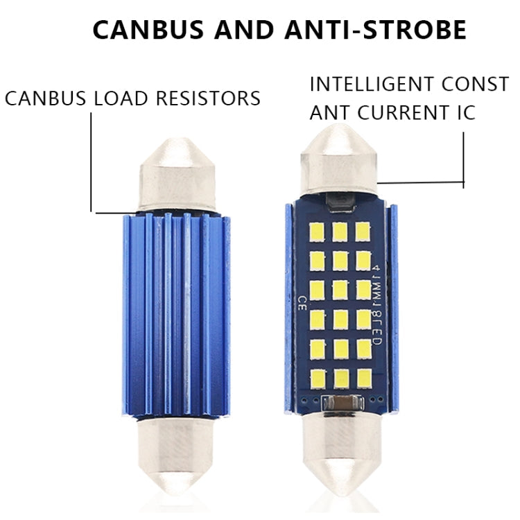 2pcs 31mm DC12-24V / 1W / 6000K / 60LM 12LEDs SMD Car Reading Lamp Dome Light-Reluova